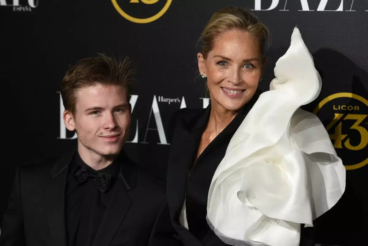 Photo: Sharon Stone led the eldest Son Roene