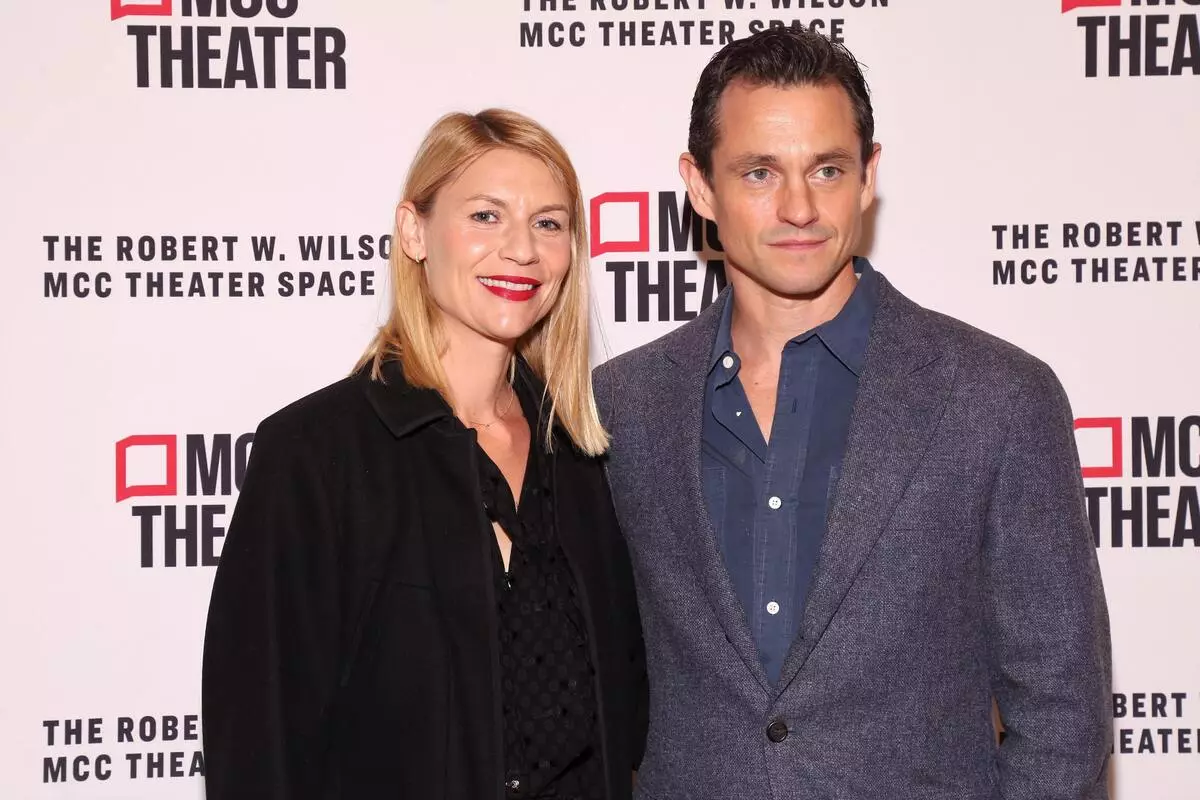 Rare output: Claire Danes and Hugh Dance at the premiere of the play