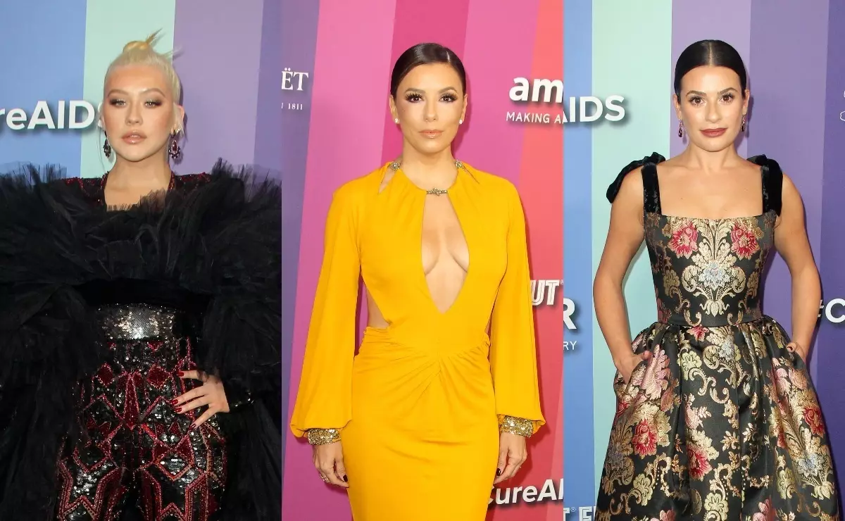 Christina Aguilera, Eva Longoria, Lia mibel ary ny hafa amin'ny Gala-AMFAR