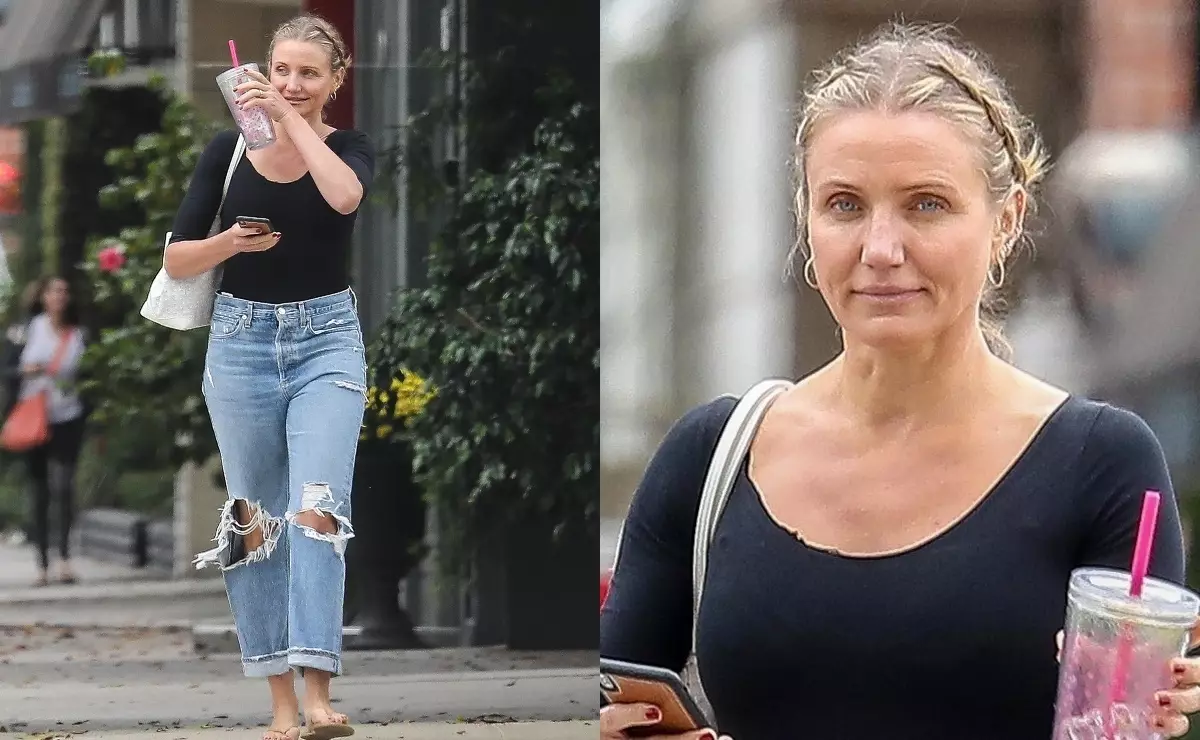 Foto: Cameron Diaz sonder make-up vir 'n lewenswandel op Los Angeles