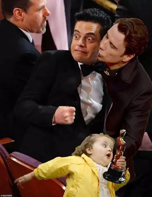 Nuotrauka: nukrito nuo scenos Rami Malek tapo labiausiai juokinga Oscar meme 31110_4