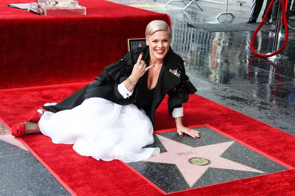 Photo: Pink got a star on the Alley of Fame in Hollywood