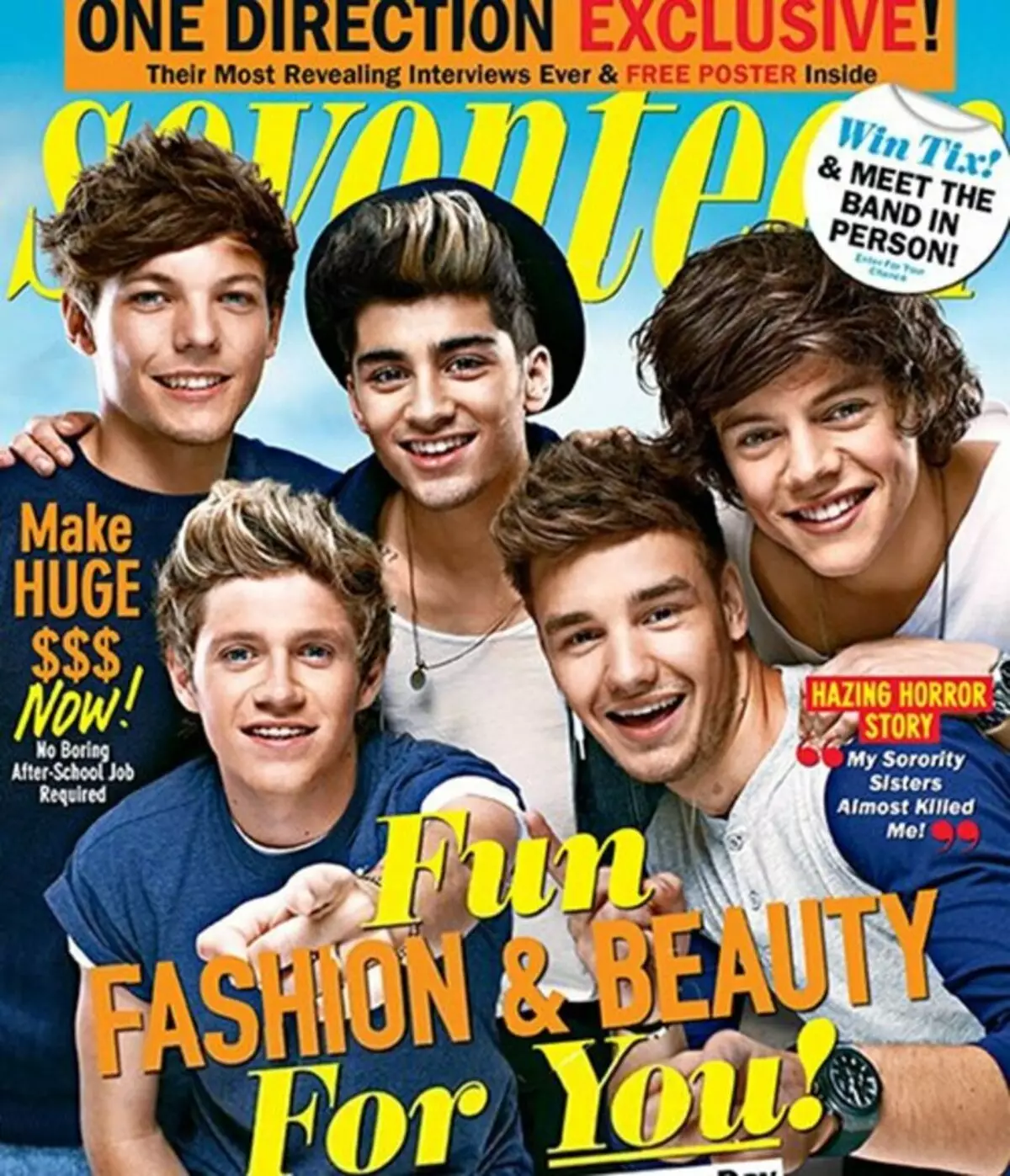 One Direction ў часопісе Seventeen. лістапад 2012