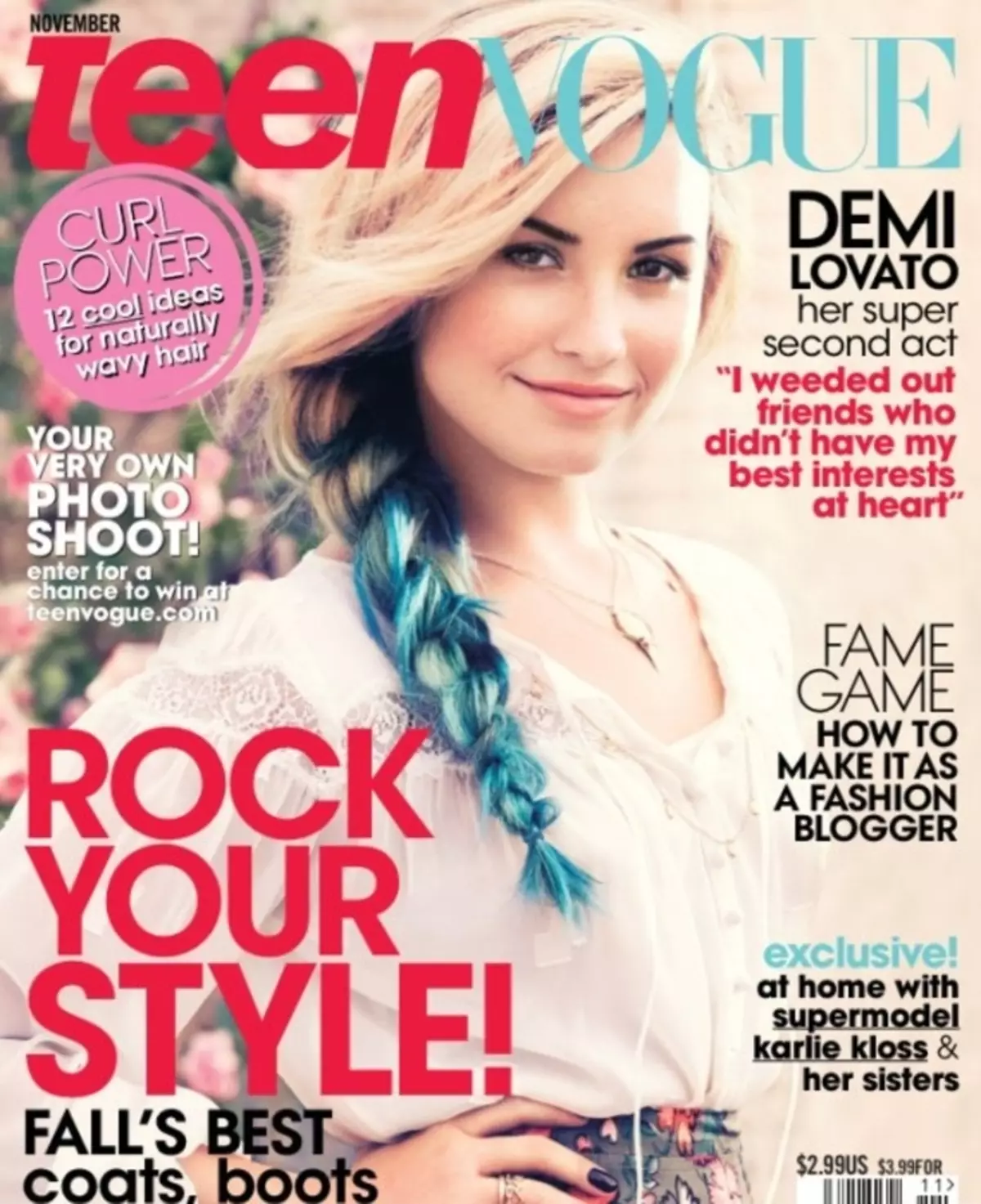 Demi Lovato di majalah Remaja Vogue. November 2012.