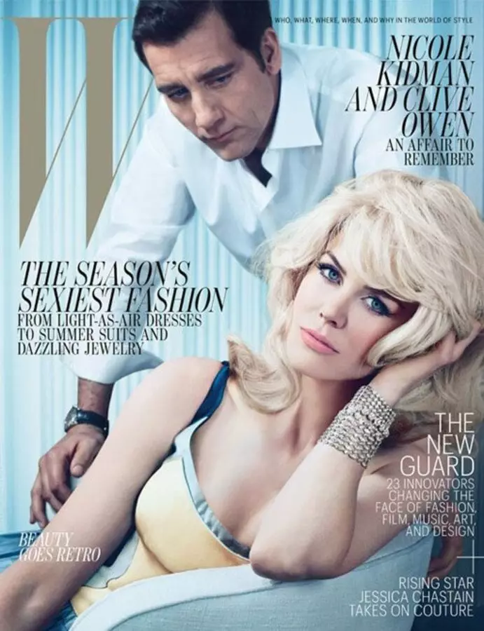 Nicole Kidman e Clive Owen na revista W. Maio 2012