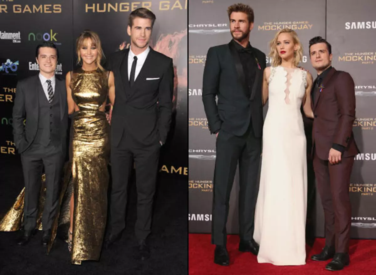 Gestern und heute: Die Stars von "Hungry Games" bei der Premiere der ersten und letzten Filme