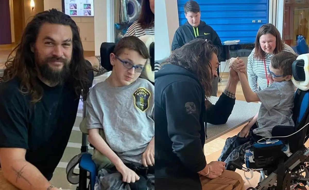 Jason Momoa a visité des enfants à l'hôpital et arrangé accouchement pour le trident Aquamena