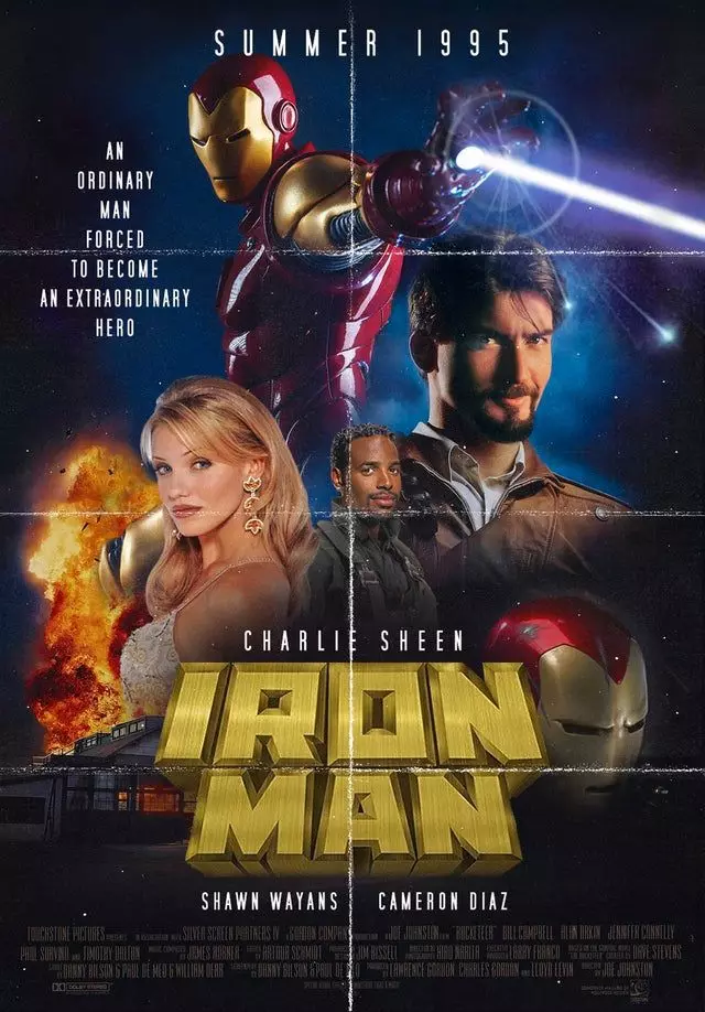 Opony Charlie w Tony Stark, Cameron Diaz na żelaznym plakatowi ludzki 1995 47953_1