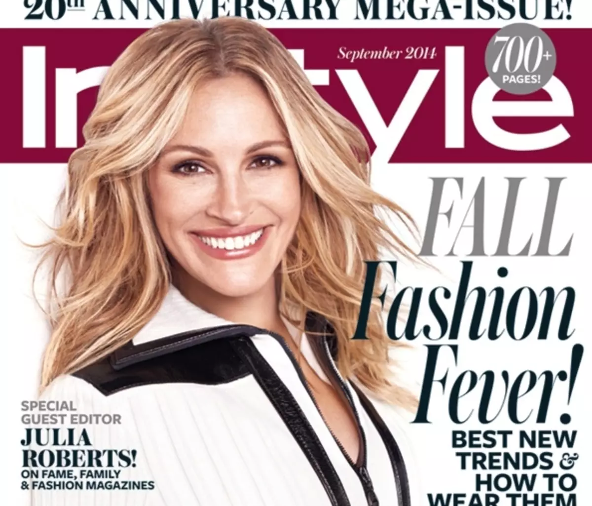 Zaktualizowano: Julia Roberts w magazynie INSTYLE. Wrzesień 2014.