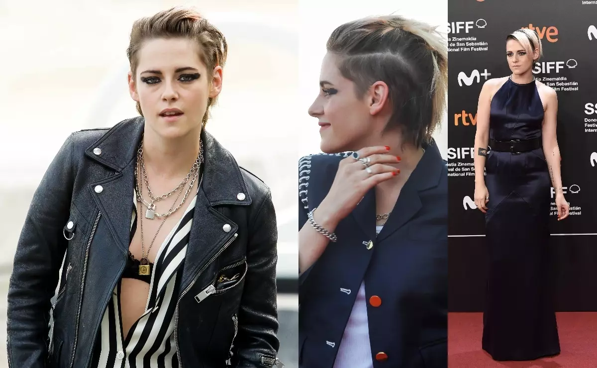 Ji stûyê darbestê ji kincê li qatê: Kristen Stewart di sê dîmenan de li ser Festîvala San Sebastian xuya bû