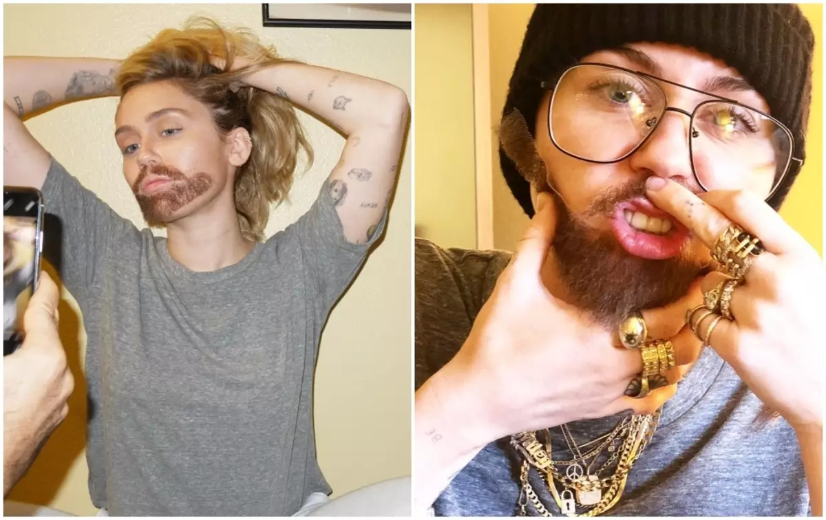 Miley Cyrus a încercat cu o barbă pentru filmarea în Drag Show Paul