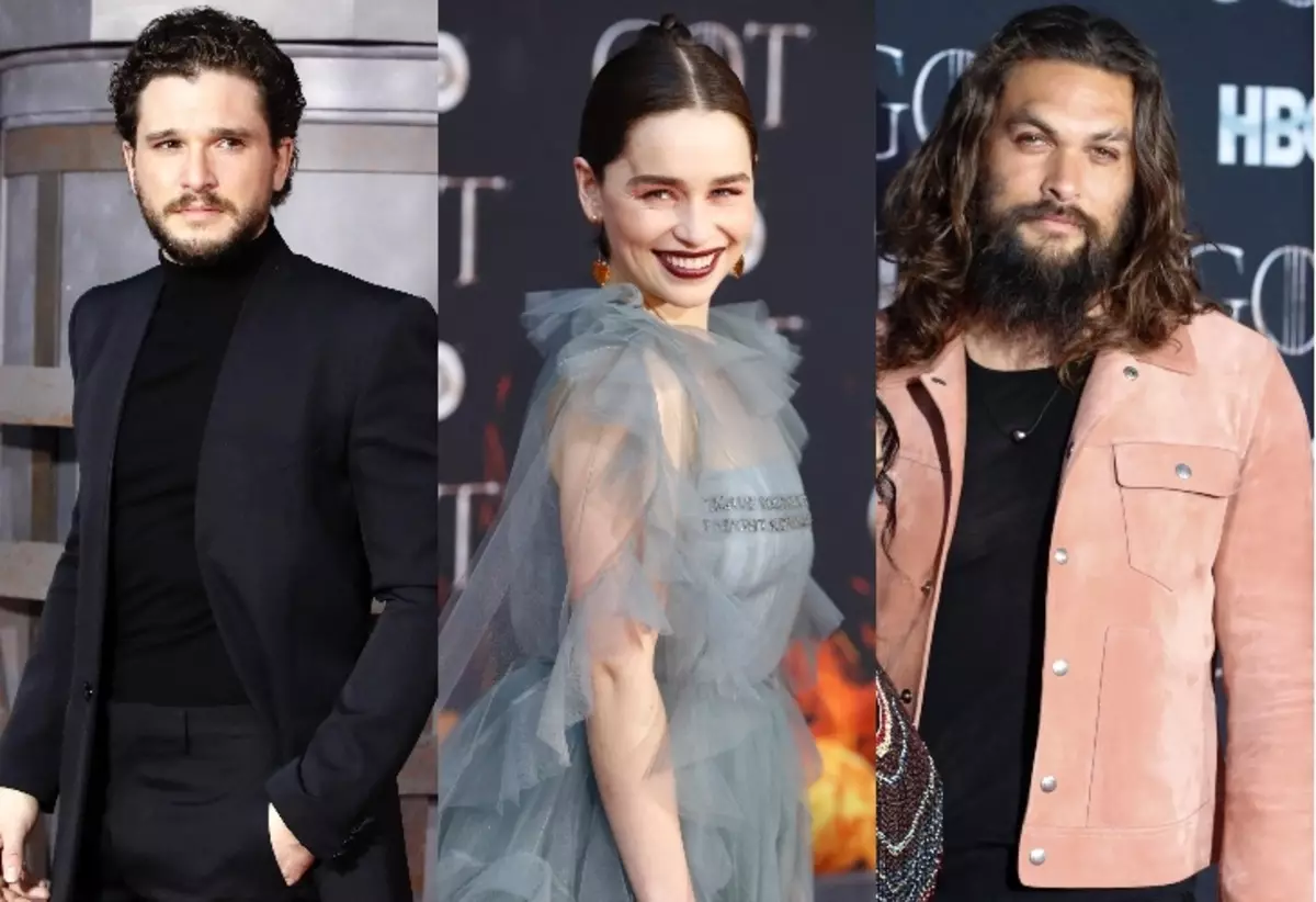 Keith Harington, Emilia Clark, Jason Momoa a sêr eraill ar y perfformiad cyntaf o gemau'r gorseddau