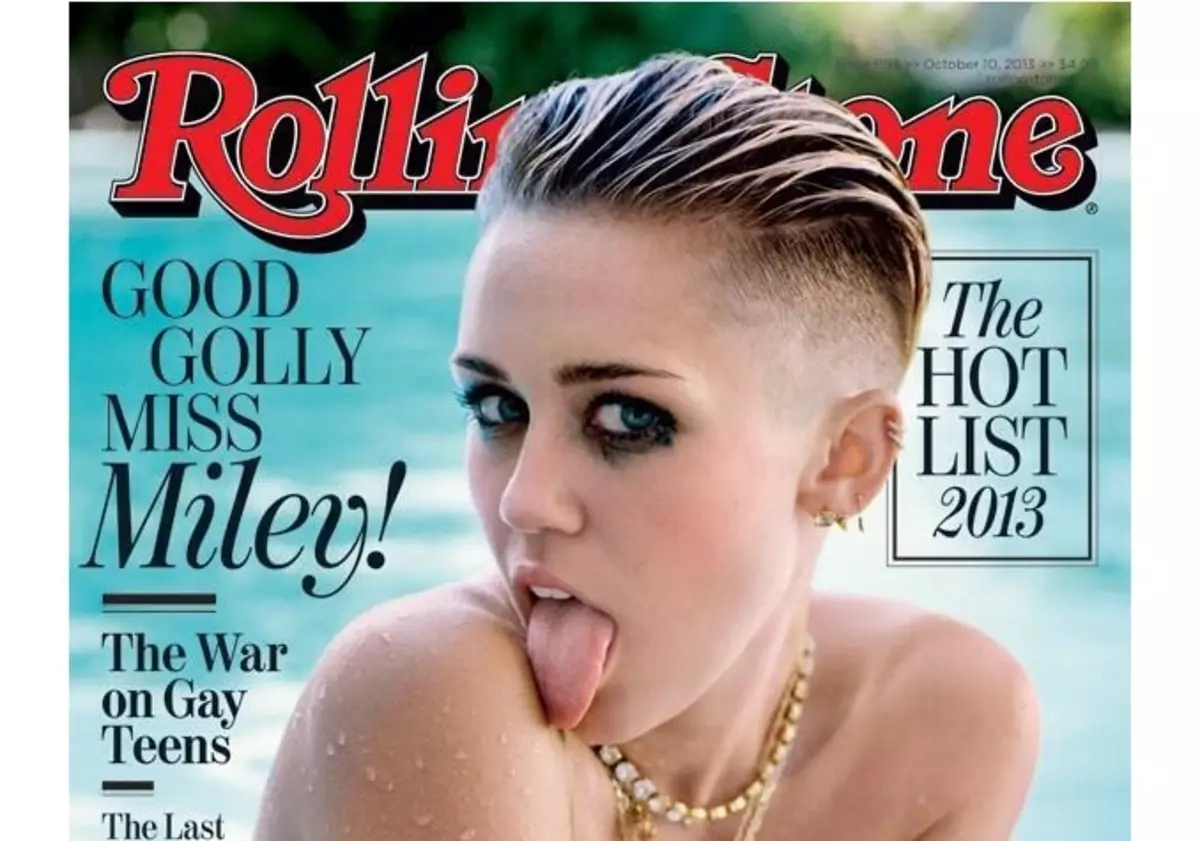 Miley Cyrus mados ir valcavimo akmens žurnaluose. 2013 m. Spalio / lapkričio mėn