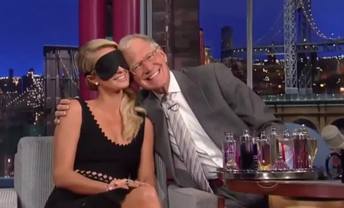 Paris Hilton op de show David Letterman