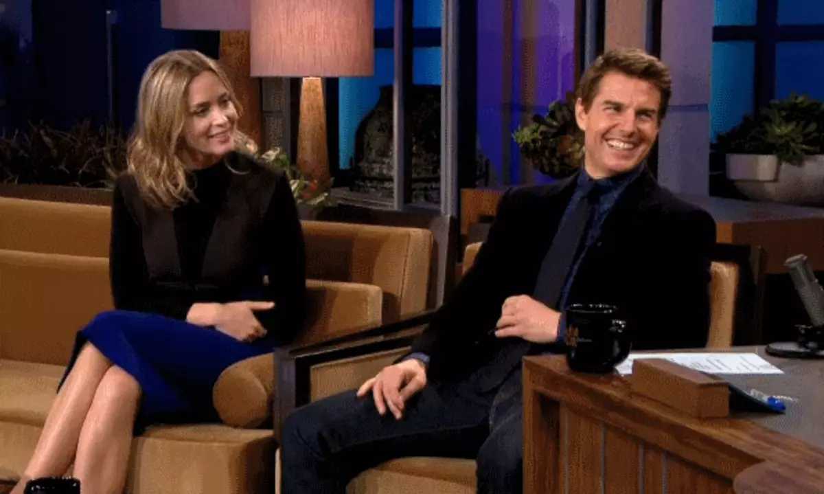 Tom Cruise və Emily Blante Jay Leno şousunda