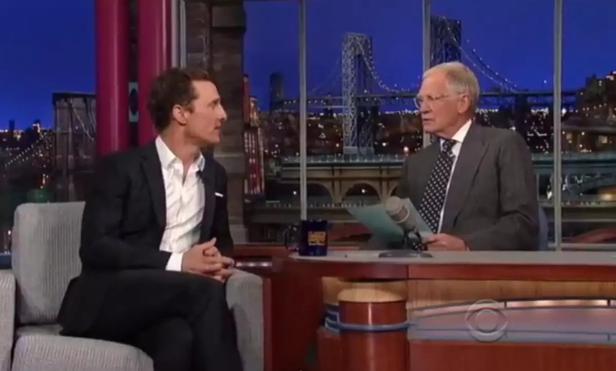 Matthew McConaehi在Show David Letterman