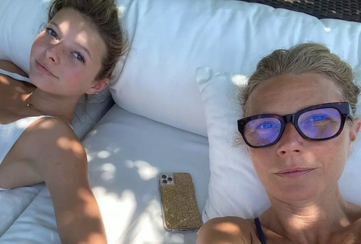 "Gemini": Gwyneth Paltrow te montre yon nouvo foto ak yon pitit fi Epfle 16-zan