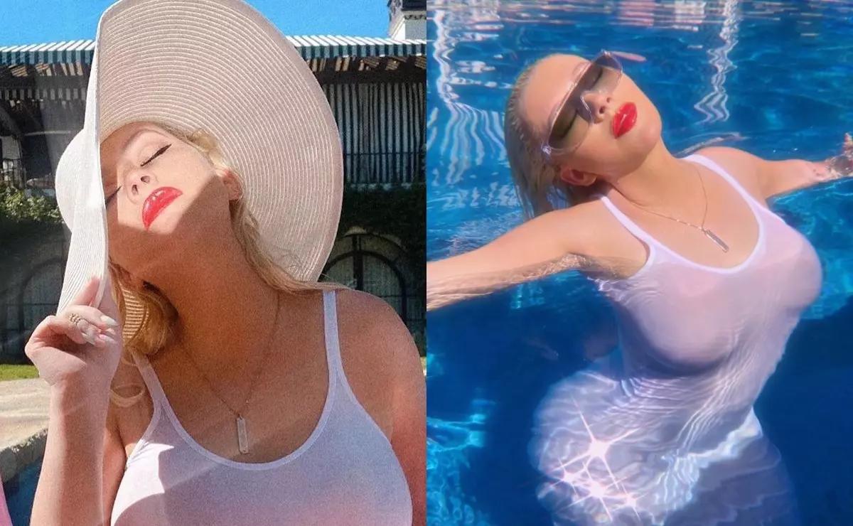 Upang inggit sa lahat: Nagpakita si Christina Aguilera ng mga larawan mula sa isang relaxation malapit sa pool