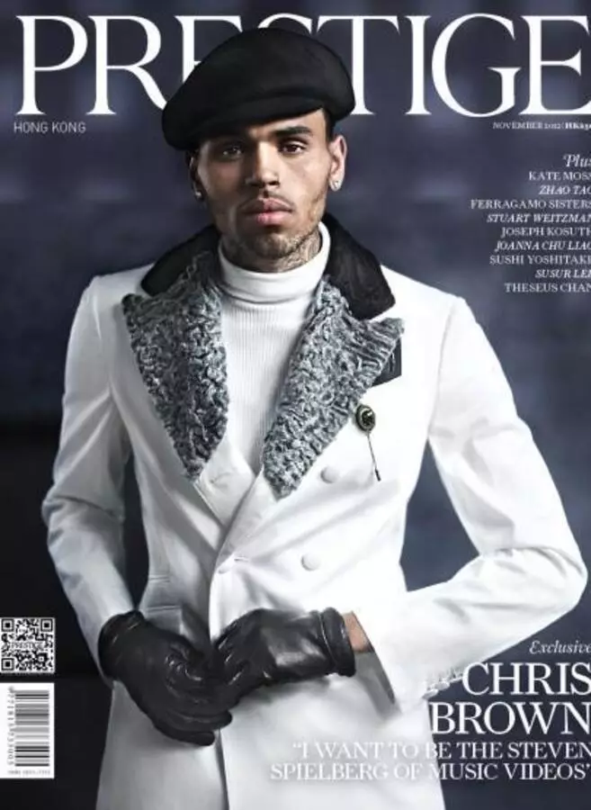 Chris Brown dans le magazine Prestige Hong Kong. Novembre 2012.