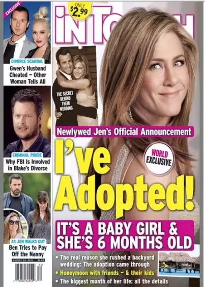 Jennifer Aniston და Justin Tera დაიწყო 6 თვის გოგონა 86814_1