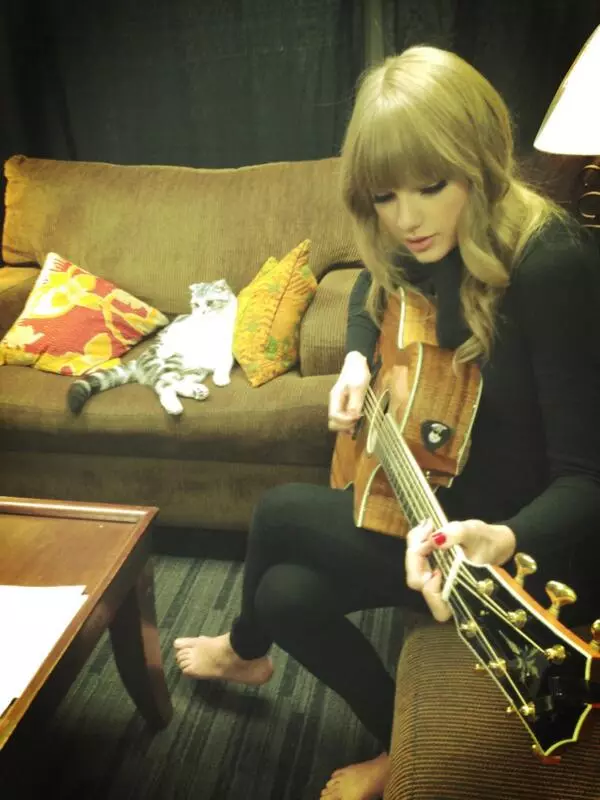 Taurari a kan Twitter: Taylor Swift ba ya rabuwa da guitar, da Jeri Hollyl - tare da felu 88907_13