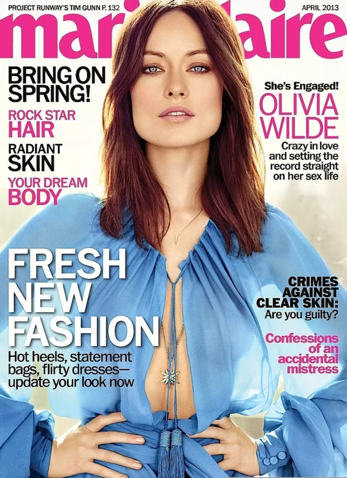 Olivia Wilde ในนิตยสาร Marie Claire เมษายน 2013