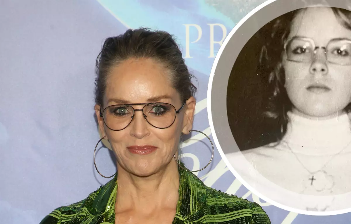 Young Sharon Stone en lentes na foto de arquivo apenas descubriu os fans